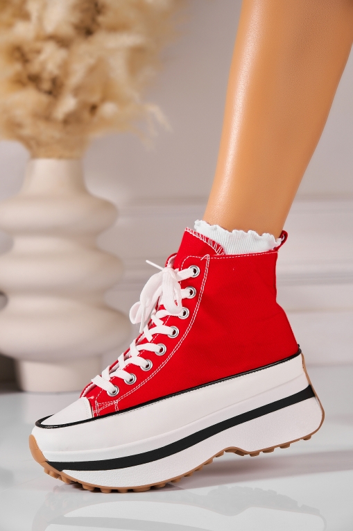 Sneakersi dama Textil Rosii Dekota - Img 3