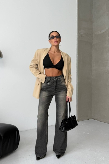 Blugi Regular Fit Negri Rowyn