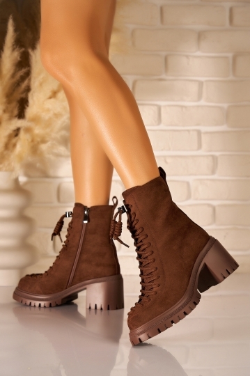 Botine dama Imblanite Maro din Piele Ecologica Intoarsa Zhavia