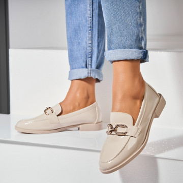 Pantofi dama casual Bej din Piele Ecologica Lacuita Kasra