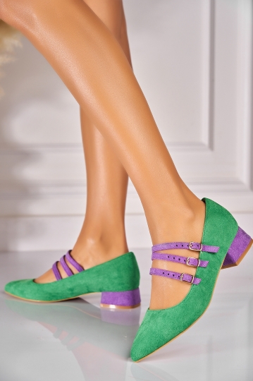 Pantofi dama casual Verzi din Piele Ecologica Intoarsa Freyja