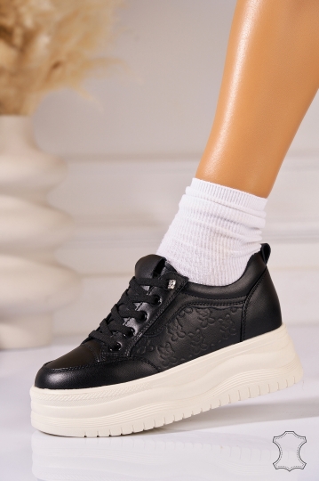 Adidasi Piele Naturala Negri Kasey