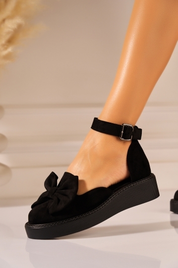 Pantofi dama casual Negri din Piele Ecologica Intoarsa Sehna