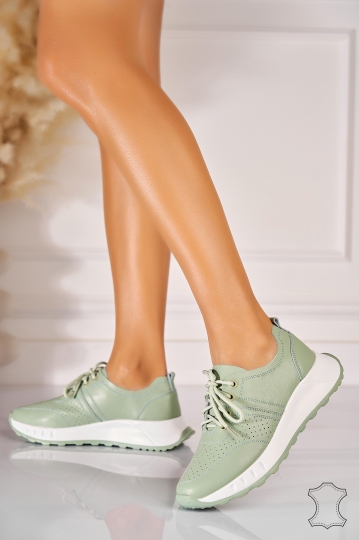 Adidasi Piele Naturala Verzi Katana