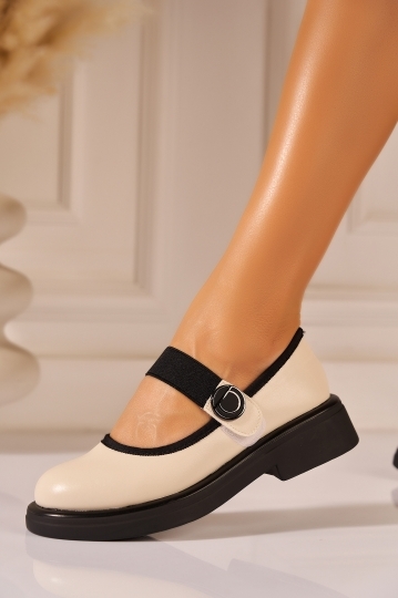 Pantofi dama casual Bej din Piele Ecologica Janica