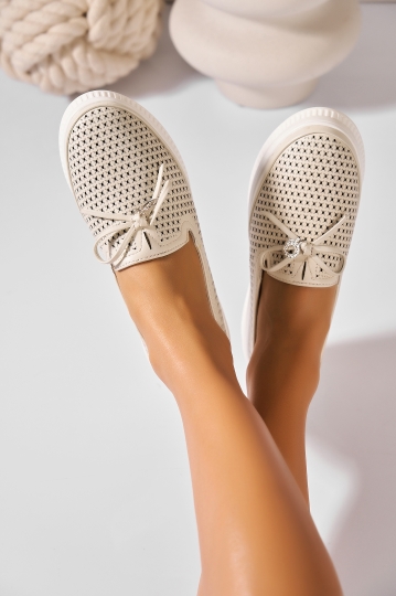 Pantofi dama casual Bej din Piele Ecologica Tamira