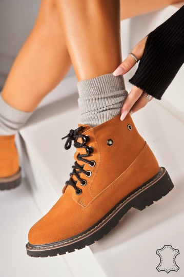 Ghete Piele Naturala Intoarsa dama Camel Nolyn