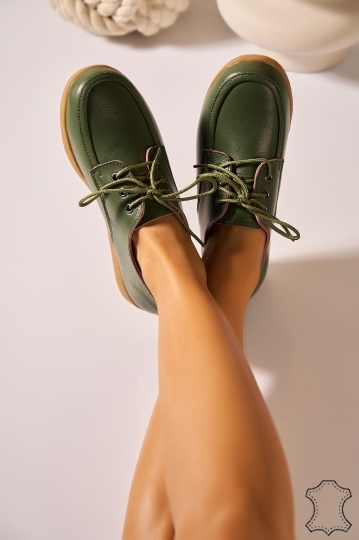 Mocasini dama Piele Naturala Verzi Adelyn