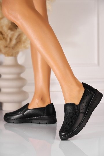 Pantofi dama casual Negri din Piele Ecologica Keyona