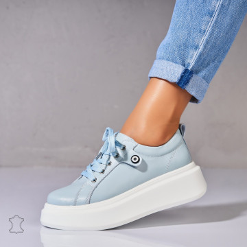 Adidasi Piele Naturala Albastri Tryce