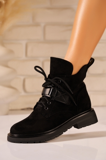 Ghete Dama Imblanite Negre din Piele Ecologica Intoarsa Divno2