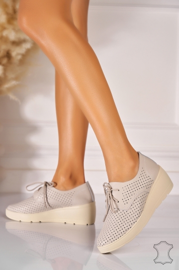 Mocasini dama Piele Naturala Gri Kerensa