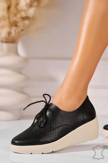 Mocasini dama Piele Naturala Negri Kerensa