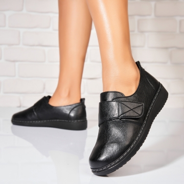 Pantofi dama casual Negri din Piele Ecologica Maura