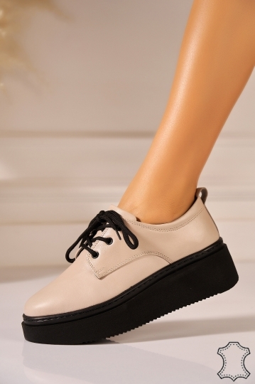 Adidasi Piele Naturala Crem Arwen