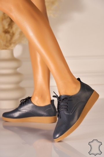 Mocasini dama Piele Naturala Gri Delia