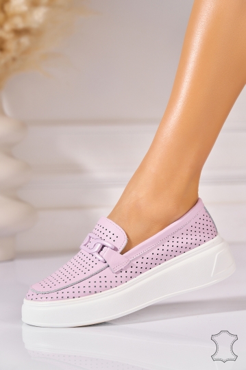 Mocasini dama Piele Naturala Mov Aletta