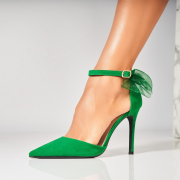 Pantofi dama stiletto Verzi din Piele Ecologica Intoarsa Aiyah