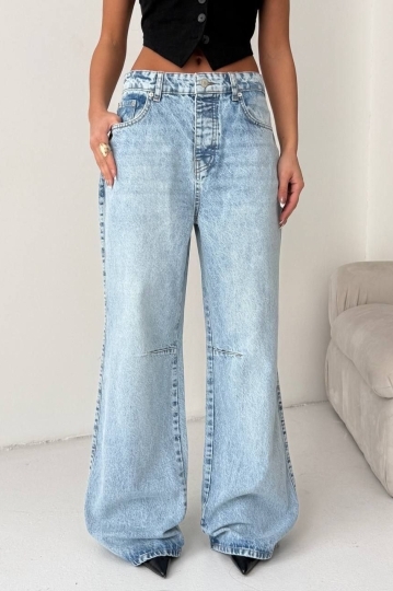 Blugi Damă Oversize Albastri Aralys