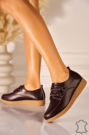 Mocasini dama Piele Naturala Maro Vaeda