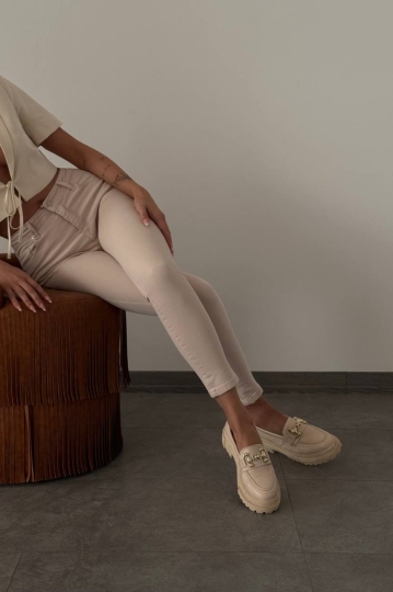 Blugi Slim Fit Bej Makenzie