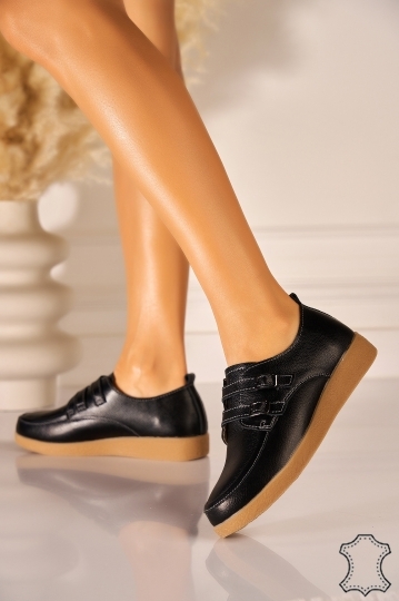 Mocasini dama Piele Naturala Negri Vaeda