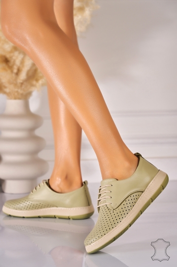 Mocasini dama Piele Naturala Verzi Mazikeen