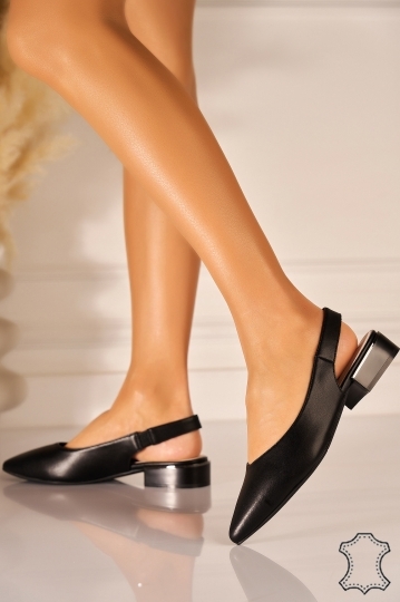 Pantofi cu toc Piele Naturala Negru Rozlyn