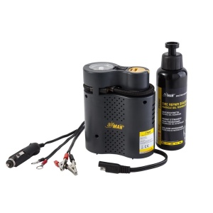 Kit reparatie roata motocicleta-bicicleta-scuter cu Compresor cu solutie etans.250ml,EasyRider
