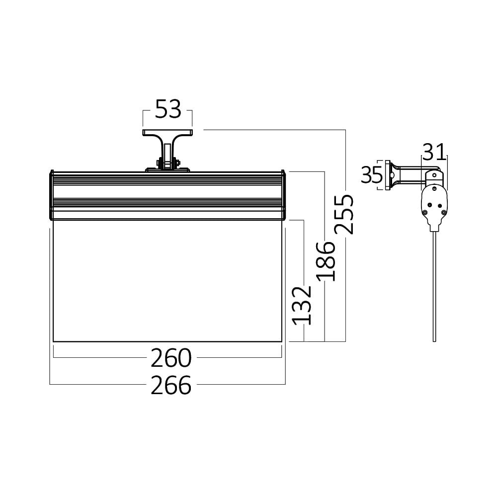 Corp de Iluminat de Urgență LED 2W Suspendat Braytron, Autonomie 2-3 Ore, 266x53 mm - 3 | YEO