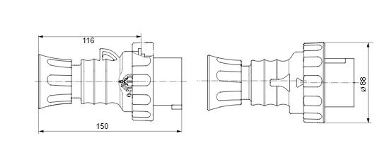 Fișă Industrială Mobilă 3P+N+E, 16A, IP66/IP67/IP68/IP69, 100-130V, 4H – Durabilitate și Performanță Superioară - 1 | YEO