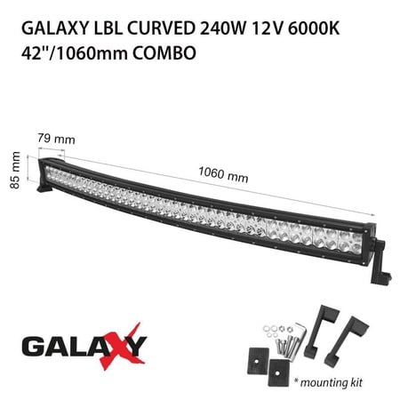 Proiector bară LED Galaxy LBL Curbat 240W 12/24V 6000K