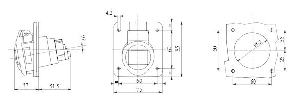 Priză Industrială Fixă ST 3P+E, 16A, IP44/IP54, 200-250V, 9H – Conectivitate Fiabilă pentru Aplicații Industriale - 1 | YEO