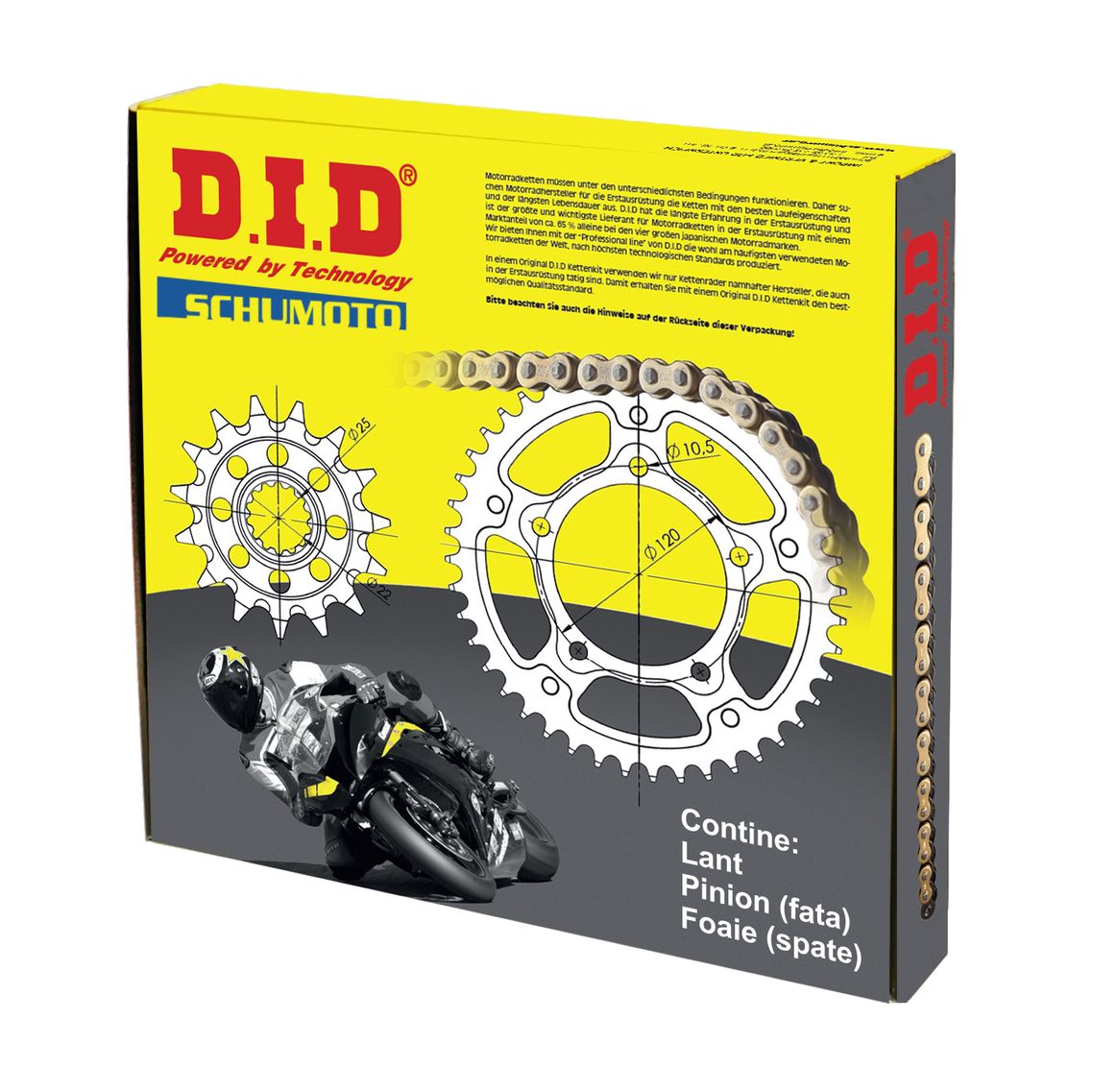 DID - Kit lant Kawasaki Z400 '19-, pinioane 14/41, lant 520VX3-106