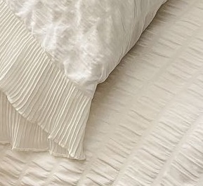 Lenjerie de Pat Creponată Albă – 6 Piese Bumbac 100% Jojo Home 230x250 cm, Fără Călcare - Img 2