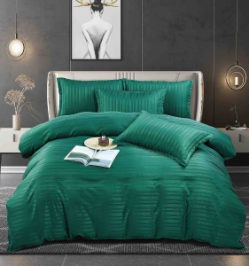 Lenjerie de Pat Verde Damasc Jojo Home – 6 Piese Bumbac Premium 230x250 cm - Img 2