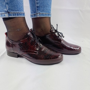Pantofi dama din piele naturala cod 9014 grena - Img 2