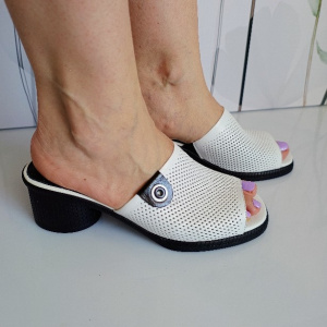 SANDALE CONFORT DIN PIELE NATURALA COD 333 alb - Img 2