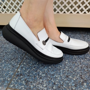Pantofi dama din piele naturala 536 ALB