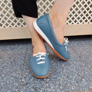 Pantofi dama din piele naturala 807 albastru - Img 2
