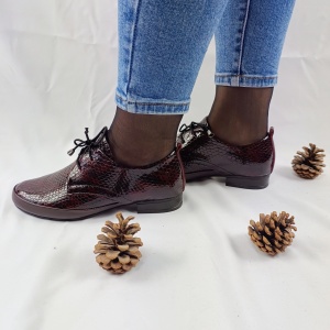Pantofi dama din piele naturala cod 9014 grena - Img 3