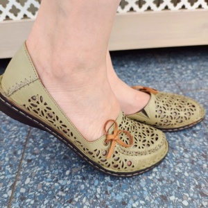 Pantofi dama din piele naturala verde 143