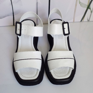 SANDALE CONFORT DIN PIELE NATURALA COD 072 ALB - Img 5