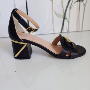 SANDALE CONFORT DIN PIELE NATURALA COD 076 NEGRU - Img 4
