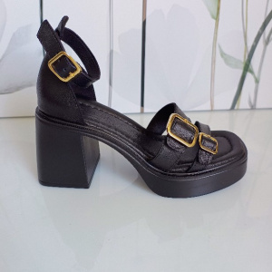 SANDALE CONFORT DIN PIELE NATURALA COD 3568 NEGRU - Img 5