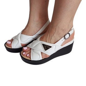 SANDALE DAMA DIN PIELE NATURALA 810 ALB
