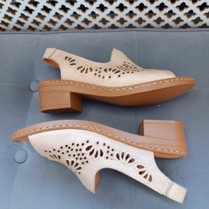 Sandale dama din piele naturala bej 9507 - Img 2