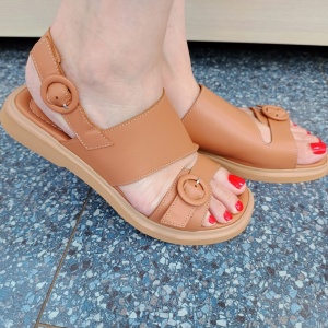 Sandale dama din piele naturala maro 400
