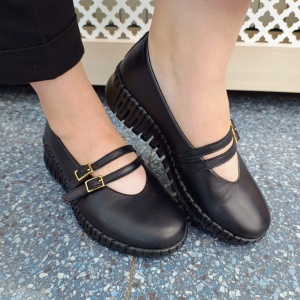 Pantofi dama din piele naturala 164 negru - Img 2