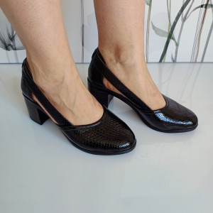 PANTOFI DAMA DIN PIELE NATURALA 401 NEGRU C - Img 3